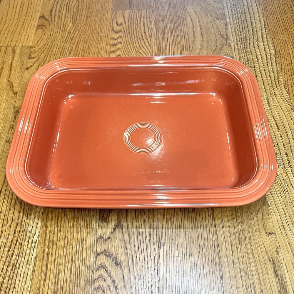 Fiesta 9x13 Rectangular Lasagna Baking Dish Rust Orange Ceramic HLC USA